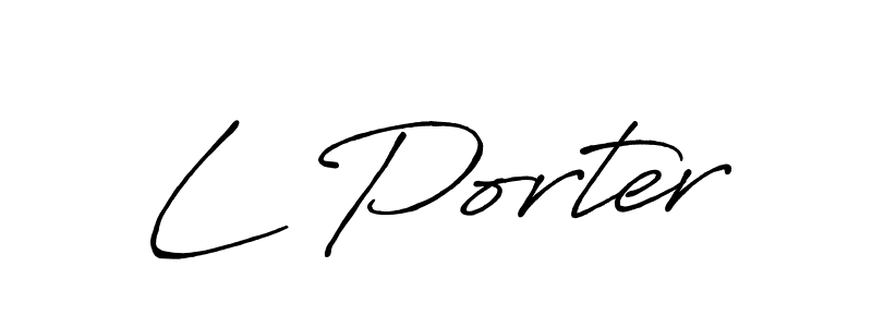 Make a beautiful signature design for name L Porter. With this signature (Antro_Vectra_Bolder) style, you can create a handwritten signature for free. L Porter signature style 7 images and pictures png