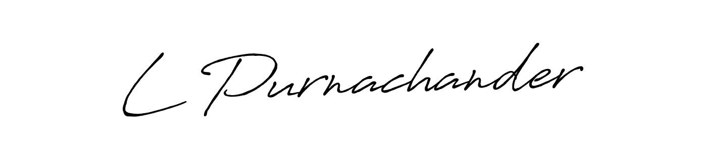 Design your own signature with our free online signature maker. With this signature software, you can create a handwritten (Antro_Vectra_Bolder) signature for name L Purnachander. L Purnachander signature style 7 images and pictures png