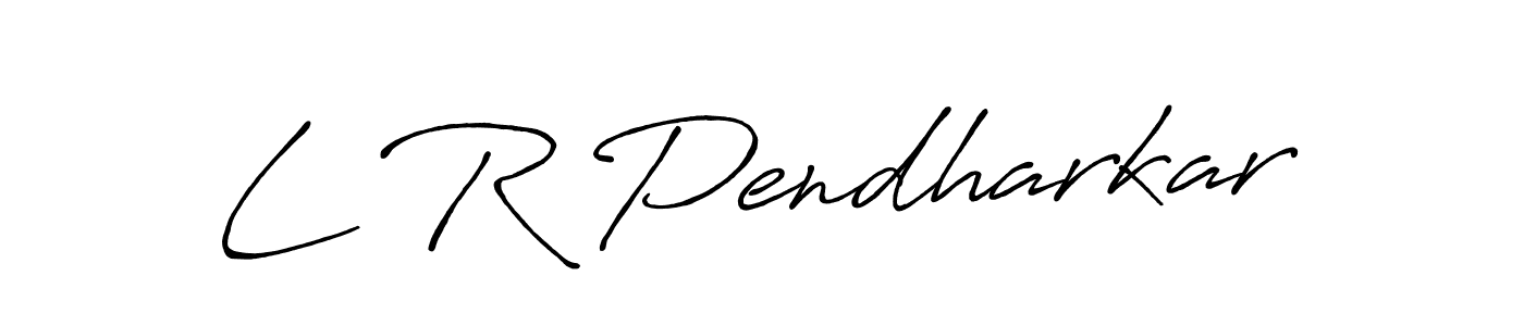 How to make L R Pendharkar name signature. Use Antro_Vectra_Bolder style for creating short signs online. This is the latest handwritten sign. L R Pendharkar signature style 7 images and pictures png