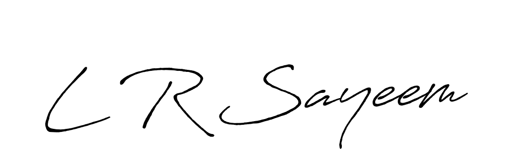 How to make L R Sayeem name signature. Use Antro_Vectra_Bolder style for creating short signs online. This is the latest handwritten sign. L R Sayeem signature style 7 images and pictures png