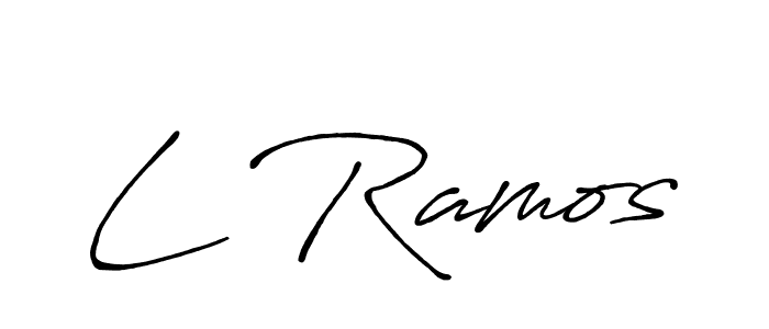 The best way (Antro_Vectra_Bolder) to make a short signature is to pick only two or three words in your name. The name L Ramos include a total of six letters. For converting this name. L Ramos signature style 7 images and pictures png