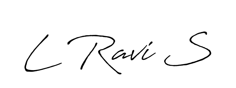 Use a signature maker to create a handwritten signature online. With this signature software, you can design (Antro_Vectra_Bolder) your own signature for name L Ravi S. L Ravi S signature style 7 images and pictures png