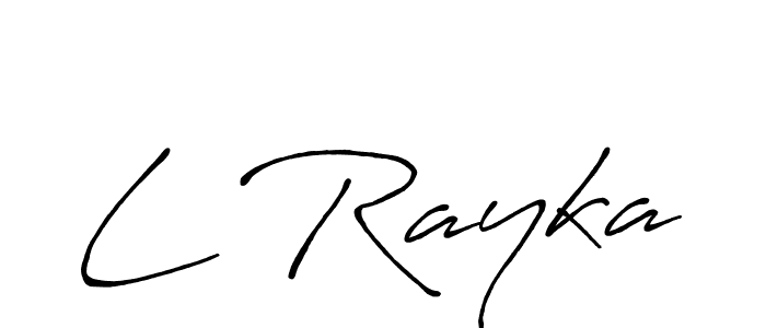 Design your own signature with our free online signature maker. With this signature software, you can create a handwritten (Antro_Vectra_Bolder) signature for name L Rayka. L Rayka signature style 7 images and pictures png