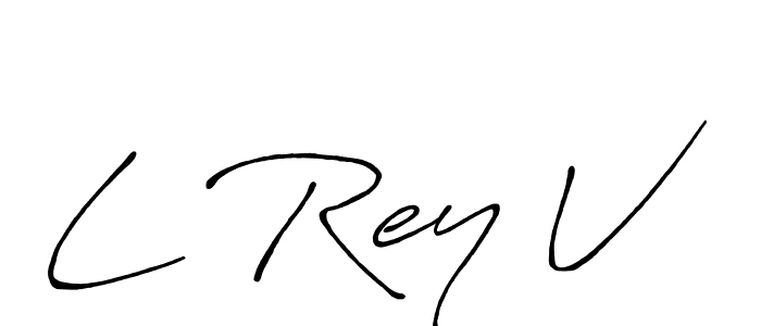 The best way (Antro_Vectra_Bolder) to make a short signature is to pick only two or three words in your name. The name L Rey V include a total of six letters. For converting this name. L Rey V signature style 7 images and pictures png