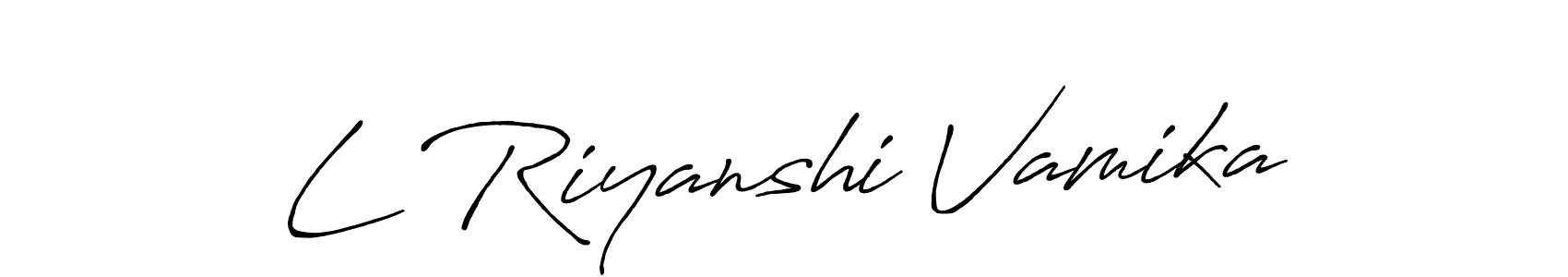 Use a signature maker to create a handwritten signature online. With this signature software, you can design (Antro_Vectra_Bolder) your own signature for name L Riyanshi Vamika. L Riyanshi Vamika signature style 7 images and pictures png