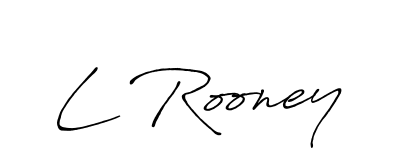 Make a beautiful signature design for name L Rooney. With this signature (Antro_Vectra_Bolder) style, you can create a handwritten signature for free. L Rooney signature style 7 images and pictures png