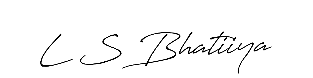 Create a beautiful signature design for name L S Bhatiiya. With this signature (Antro_Vectra_Bolder) fonts, you can make a handwritten signature for free. L S Bhatiiya signature style 7 images and pictures png