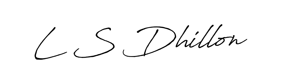 Make a beautiful signature design for name L S Dhillon. With this signature (Antro_Vectra_Bolder) style, you can create a handwritten signature for free. L S Dhillon signature style 7 images and pictures png