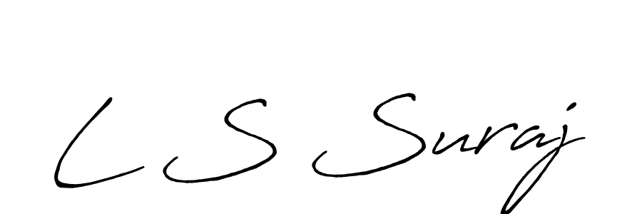 You should practise on your own different ways (Antro_Vectra_Bolder) to write your name (L S Suraj) in signature. don't let someone else do it for you. L S Suraj signature style 7 images and pictures png