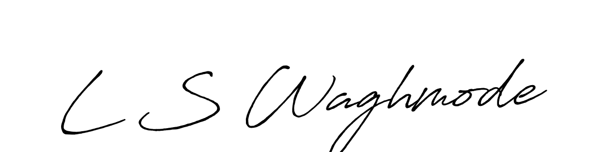 Also we have L S Waghmode name is the best signature style. Create professional handwritten signature collection using Antro_Vectra_Bolder autograph style. L S Waghmode signature style 7 images and pictures png