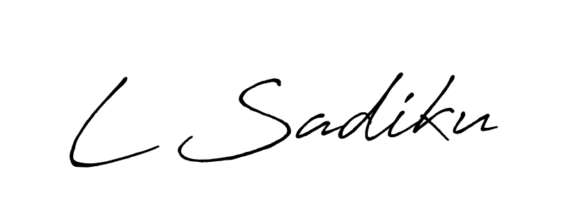 Also we have L Sadiku name is the best signature style. Create professional handwritten signature collection using Antro_Vectra_Bolder autograph style. L Sadiku signature style 7 images and pictures png