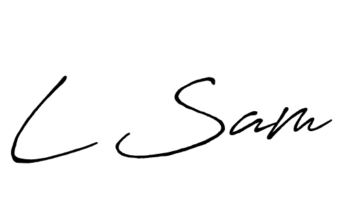 Create a beautiful signature design for name L Sam. With this signature (Antro_Vectra_Bolder) fonts, you can make a handwritten signature for free. L Sam signature style 7 images and pictures png