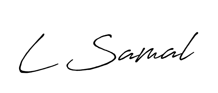 Create a beautiful signature design for name L Samal. With this signature (Antro_Vectra_Bolder) fonts, you can make a handwritten signature for free. L Samal signature style 7 images and pictures png