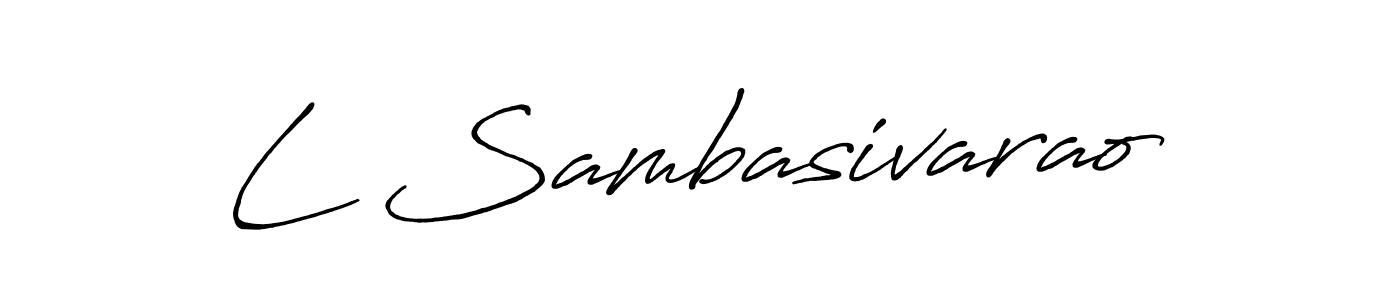 The best way (Antro_Vectra_Bolder) to make a short signature is to pick only two or three words in your name. The name L Sambasivarao include a total of six letters. For converting this name. L Sambasivarao signature style 7 images and pictures png