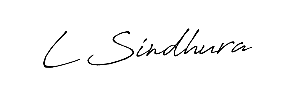 Use a signature maker to create a handwritten signature online. With this signature software, you can design (Antro_Vectra_Bolder) your own signature for name L Sindhura. L Sindhura signature style 7 images and pictures png