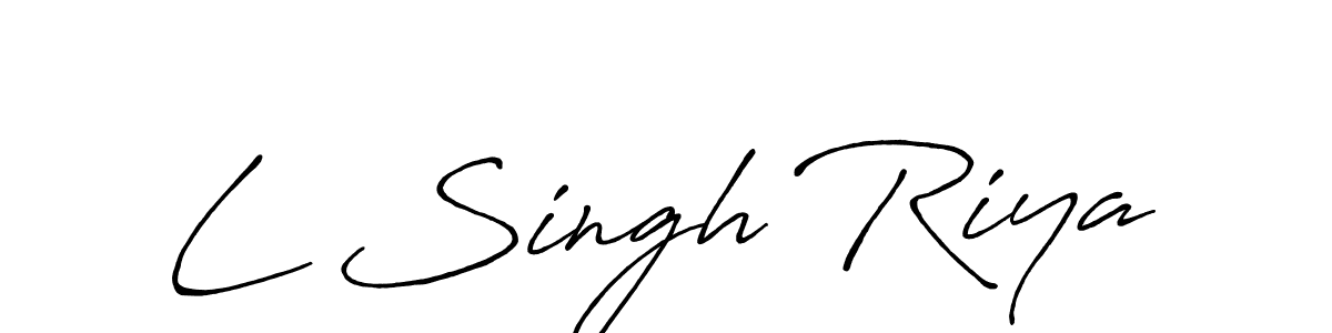 Create a beautiful signature design for name L Singh Riya. With this signature (Antro_Vectra_Bolder) fonts, you can make a handwritten signature for free. L Singh Riya signature style 7 images and pictures png