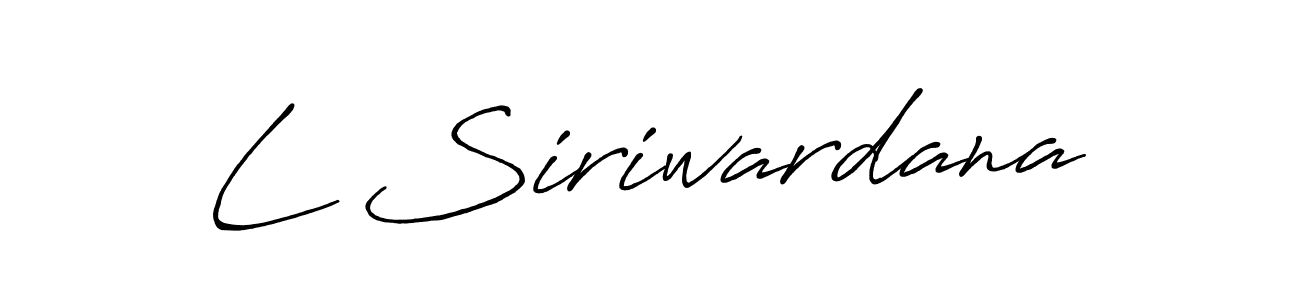 Create a beautiful signature design for name L Siriwardana. With this signature (Antro_Vectra_Bolder) fonts, you can make a handwritten signature for free. L Siriwardana signature style 7 images and pictures png