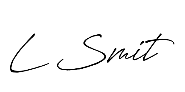 Make a beautiful signature design for name L Smit. With this signature (Antro_Vectra_Bolder) style, you can create a handwritten signature for free. L Smit signature style 7 images and pictures png