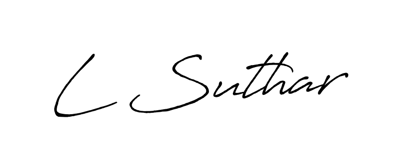 Make a beautiful signature design for name L Suthar. With this signature (Antro_Vectra_Bolder) style, you can create a handwritten signature for free. L Suthar signature style 7 images and pictures png