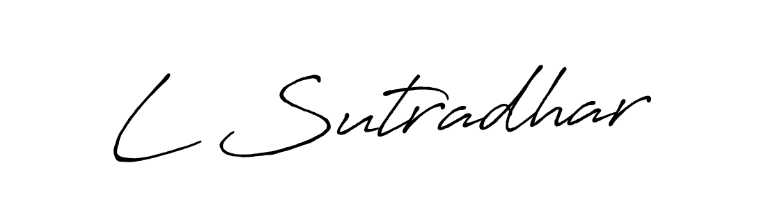 The best way (Antro_Vectra_Bolder) to make a short signature is to pick only two or three words in your name. The name L Sutradhar include a total of six letters. For converting this name. L Sutradhar signature style 7 images and pictures png