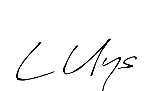 How to make L Uys name signature. Use Antro_Vectra_Bolder style for creating short signs online. This is the latest handwritten sign. L Uys signature style 7 images and pictures png