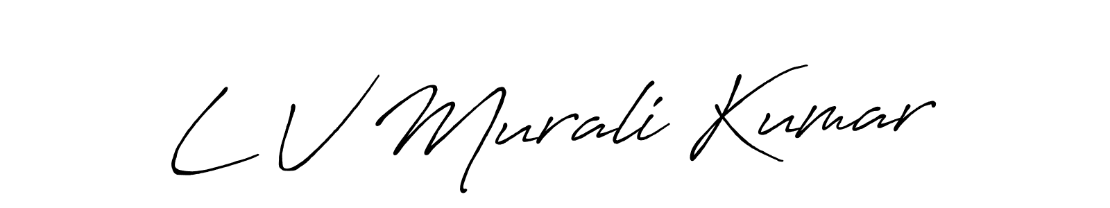 Make a beautiful signature design for name L V Murali Kumar. With this signature (Antro_Vectra_Bolder) style, you can create a handwritten signature for free. L V Murali Kumar signature style 7 images and pictures png