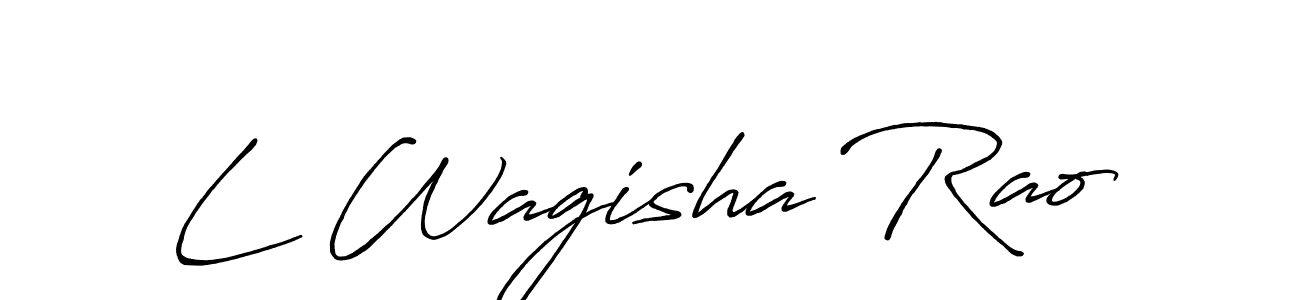 Antro_Vectra_Bolder is a professional signature style that is perfect for those who want to add a touch of class to their signature. It is also a great choice for those who want to make their signature more unique. Get L Wagisha Rao name to fancy signature for free. L Wagisha Rao signature style 7 images and pictures png