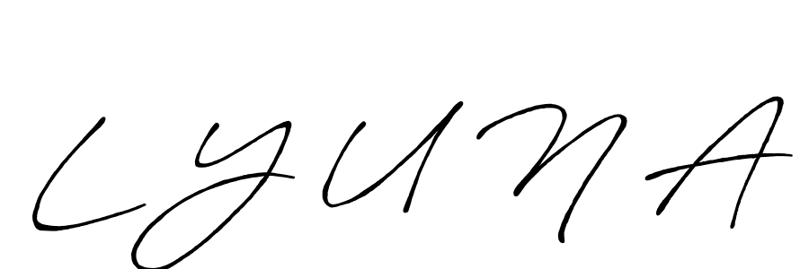 Make a short L Y U N A signature style. Manage your documents anywhere anytime using Antro_Vectra_Bolder. Create and add eSignatures, submit forms, share and send files easily. L Y U N A signature style 7 images and pictures png