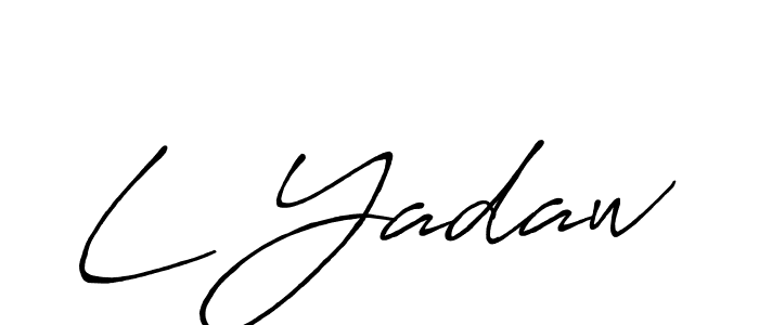 The best way (Antro_Vectra_Bolder) to make a short signature is to pick only two or three words in your name. The name L Yadaw include a total of six letters. For converting this name. L Yadaw signature style 7 images and pictures png