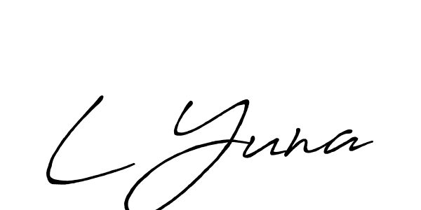L Yuna stylish signature style. Best Handwritten Sign (Antro_Vectra_Bolder) for my name. Handwritten Signature Collection Ideas for my name L Yuna. L Yuna signature style 7 images and pictures png
