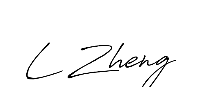 The best way (Antro_Vectra_Bolder) to make a short signature is to pick only two or three words in your name. The name L Zheng include a total of six letters. For converting this name. L Zheng signature style 7 images and pictures png