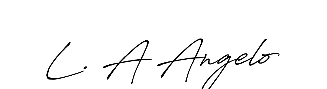 How to make L. A Angelo name signature. Use Antro_Vectra_Bolder style for creating short signs online. This is the latest handwritten sign. L. A Angelo signature style 7 images and pictures png