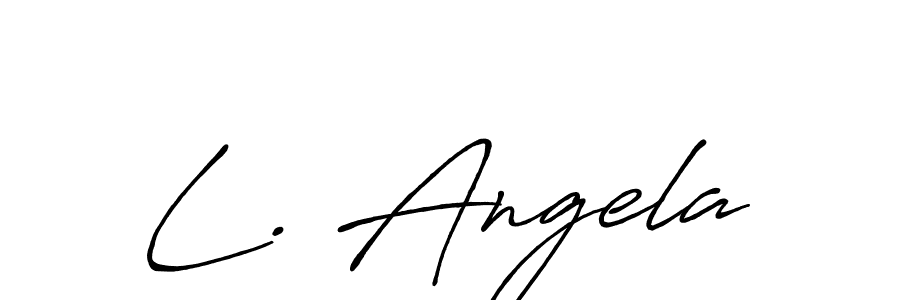 How to make L. Angela name signature. Use Antro_Vectra_Bolder style for creating short signs online. This is the latest handwritten sign. L. Angela signature style 7 images and pictures png