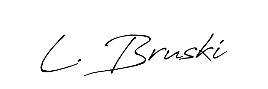 if you are searching for the best signature style for your name L. Bruski. so please give up your signature search. here we have designed multiple signature styles  using Antro_Vectra_Bolder. L. Bruski signature style 7 images and pictures png