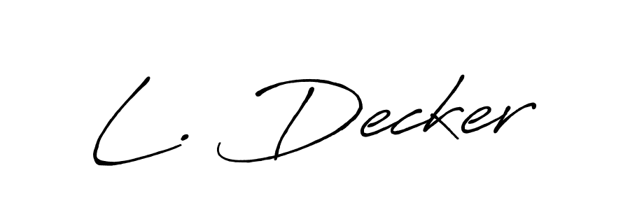 Check out images of Autograph of L. Decker name. Actor L. Decker Signature Style. Antro_Vectra_Bolder is a professional sign style online. L. Decker signature style 7 images and pictures png