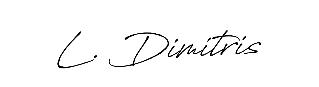 The best way (Antro_Vectra_Bolder) to make a short signature is to pick only two or three words in your name. The name L. Dimitris include a total of six letters. For converting this name. L. Dimitris signature style 7 images and pictures png