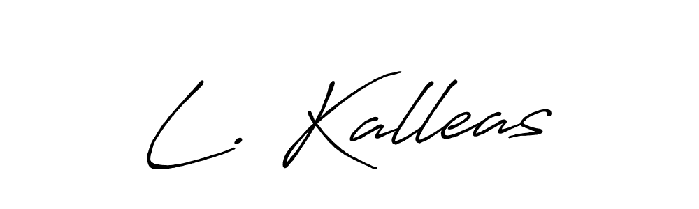 if you are searching for the best signature style for your name L. Kalleas. so please give up your signature search. here we have designed multiple signature styles  using Antro_Vectra_Bolder. L. Kalleas signature style 7 images and pictures png