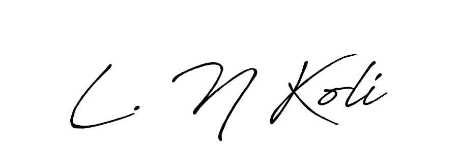 You should practise on your own different ways (Antro_Vectra_Bolder) to write your name (L. N Koli) in signature. don't let someone else do it for you. L. N Koli signature style 7 images and pictures png