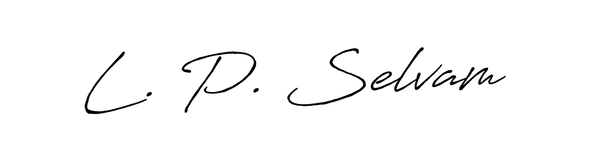 Similarly Antro_Vectra_Bolder is the best handwritten signature design. Signature creator online .You can use it as an online autograph creator for name L. P. Selvam. L. P. Selvam signature style 7 images and pictures png