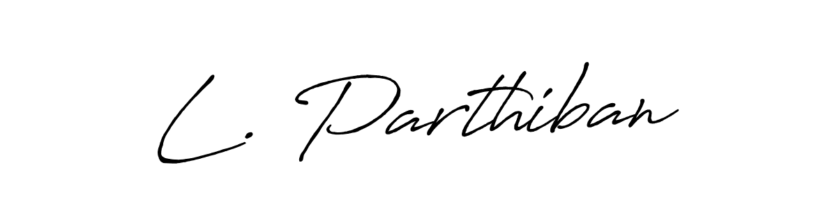 if you are searching for the best signature style for your name L. Parthiban. so please give up your signature search. here we have designed multiple signature styles  using Antro_Vectra_Bolder. L. Parthiban signature style 7 images and pictures png