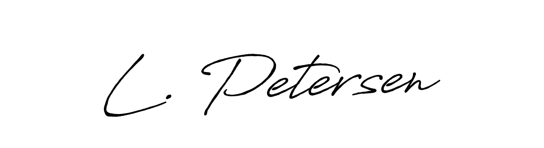 if you are searching for the best signature style for your name L. Petersen. so please give up your signature search. here we have designed multiple signature styles  using Antro_Vectra_Bolder. L. Petersen signature style 7 images and pictures png