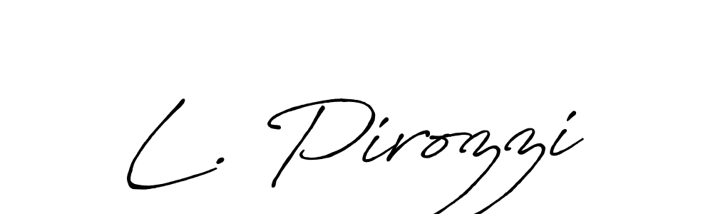 Use a signature maker to create a handwritten signature online. With this signature software, you can design (Antro_Vectra_Bolder) your own signature for name L. Pirozzi. L. Pirozzi signature style 7 images and pictures png