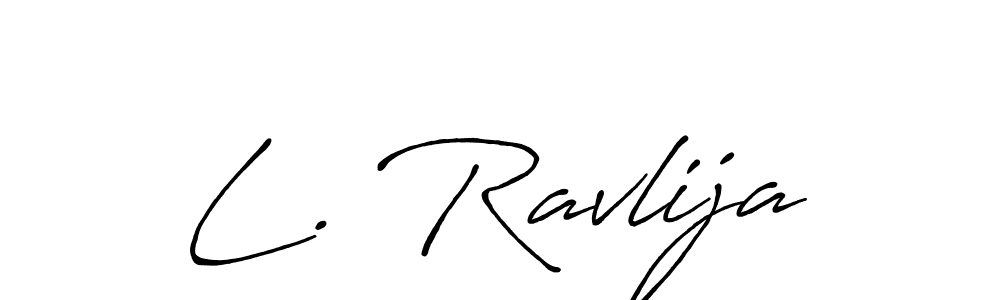 How to make L. Ravlija name signature. Use Antro_Vectra_Bolder style for creating short signs online. This is the latest handwritten sign. L. Ravlija signature style 7 images and pictures png