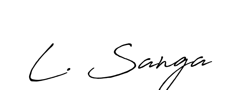 L. Sanga stylish signature style. Best Handwritten Sign (Antro_Vectra_Bolder) for my name. Handwritten Signature Collection Ideas for my name L. Sanga. L. Sanga signature style 7 images and pictures png