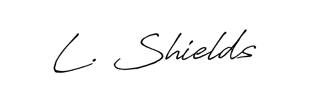 Use a signature maker to create a handwritten signature online. With this signature software, you can design (Antro_Vectra_Bolder) your own signature for name L. Shields. L. Shields signature style 7 images and pictures png