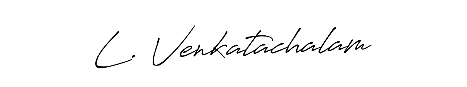 The best way (Antro_Vectra_Bolder) to make a short signature is to pick only two or three words in your name. The name L. Venkatachalam include a total of six letters. For converting this name. L. Venkatachalam signature style 7 images and pictures png