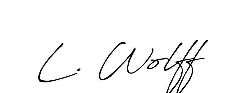 Also You can easily find your signature by using the search form. We will create L. Wolff name handwritten signature images for you free of cost using Antro_Vectra_Bolder sign style. L. Wolff signature style 7 images and pictures png