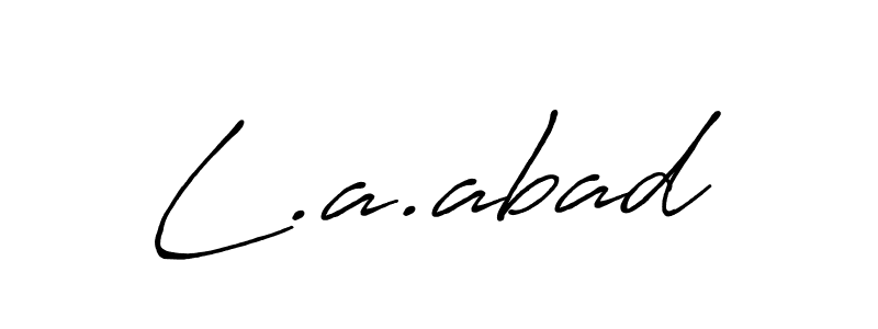 How to make L.a.abad signature? Antro_Vectra_Bolder is a professional autograph style. Create handwritten signature for L.a.abad name. L.a.abad signature style 7 images and pictures png