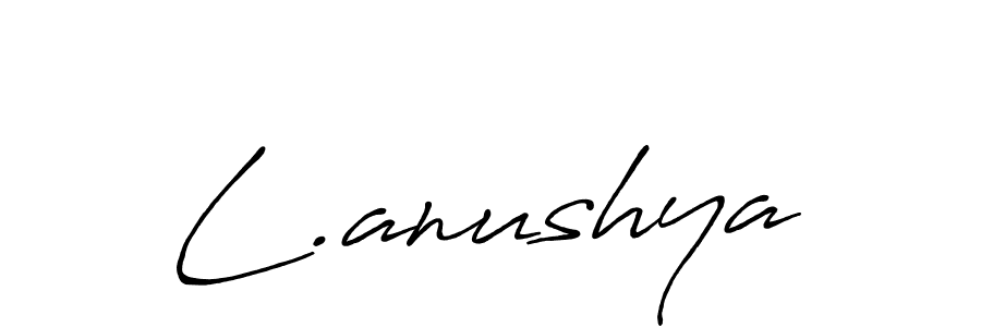 Make a beautiful signature design for name L.anushya. With this signature (Antro_Vectra_Bolder) style, you can create a handwritten signature for free. L.anushya signature style 7 images and pictures png