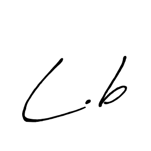 The best way (Antro_Vectra_Bolder) to make a short signature is to pick only two or three words in your name. The name L.b include a total of six letters. For converting this name. L.b signature style 7 images and pictures png